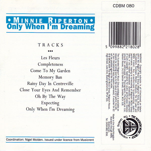 Minnie Riperton : Only When I'm Dreaming (CD, Album)