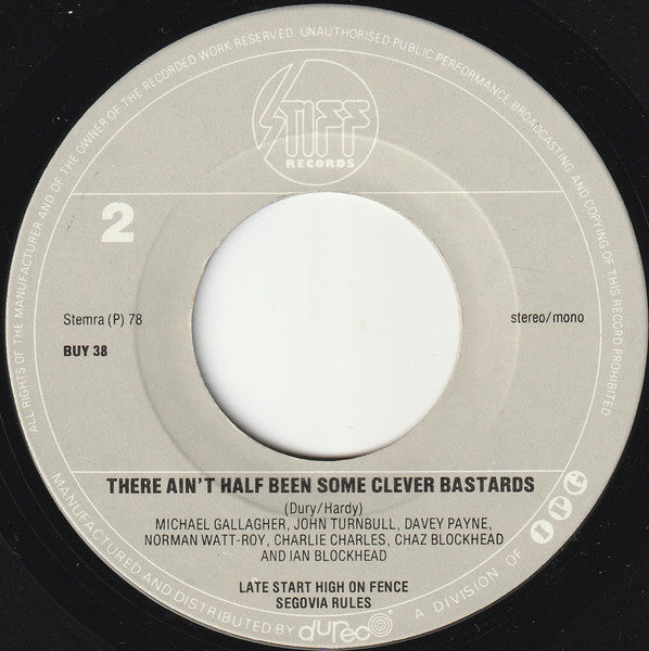 Ian Dury And The Blockheads : Hit Me With Your Rhythm Stick (7", Single)