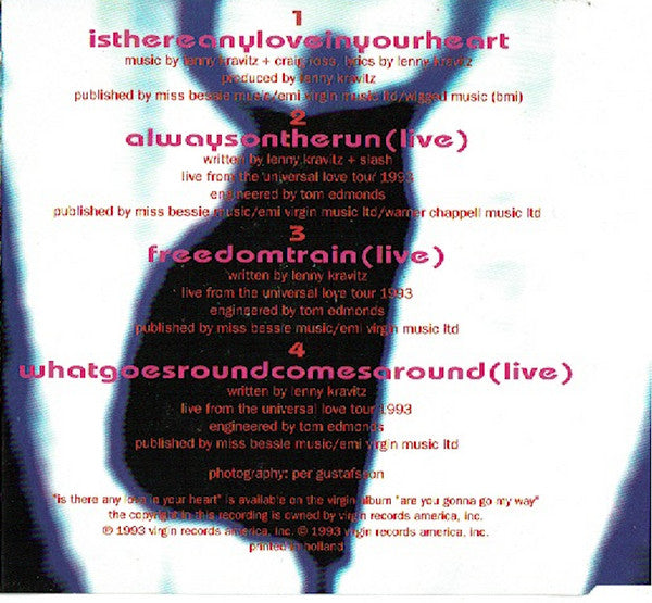 Lenny Kravitz : Is There Any Love In Your Heart (CD, Maxi)