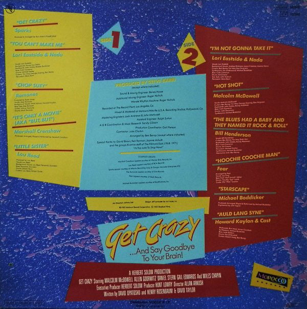 Various : Get Crazy (Original Motion Picture Soundtrack) (LP, Album)