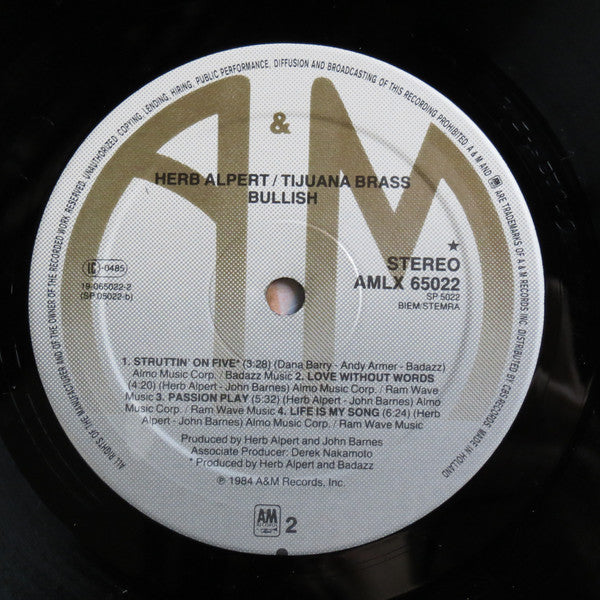 Herb Alpert & The Tijuana Brass : Bullish (LP, Album)