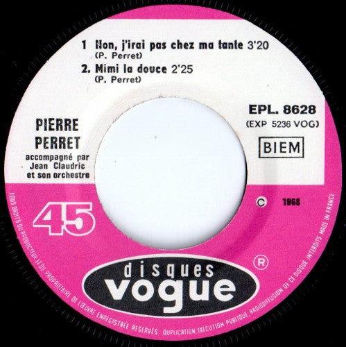 Pierre Perret (2) : Non, J'irai Pas Chez Ma Tante (7", EP)