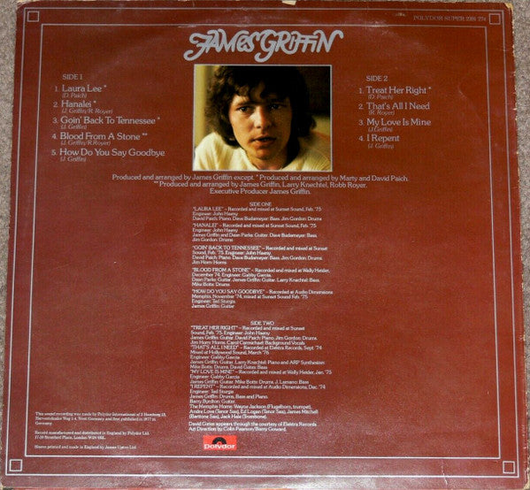 James Griffin (4) : James Griffin (LP, Album)