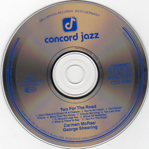 Carmen McRae - George Shearing : Two For The Road (CD, Album)