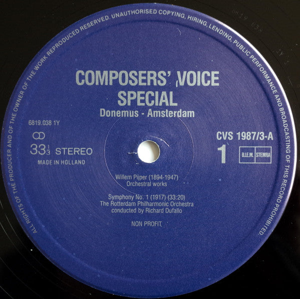 Willem Pijper, Rotterdams Philharmonisch Orkest : Adagios, Concertos, Epigrams, Symphonies (2xLP, Comp)