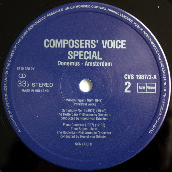 Willem Pijper, Rotterdams Philharmonisch Orkest : Adagios, Concertos, Epigrams, Symphonies (2xLP, Comp)