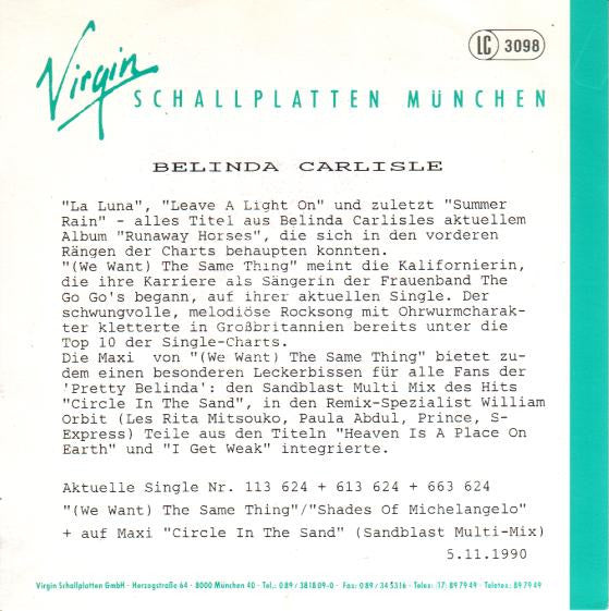 Belinda Carlisle : (We Want) The Same Thing (7", Single)