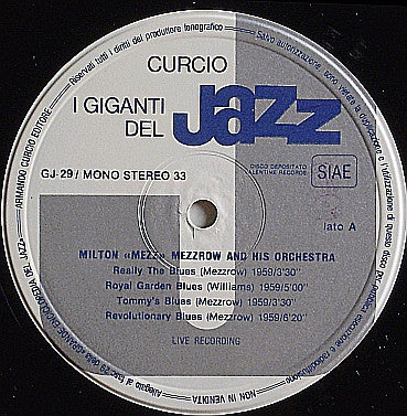 Mezz Mezzrow / Buck Clayton / Pee Wee Russell / Bud Freeman : I Giganti Del Jazz Vol. 29 (LP, Comp)