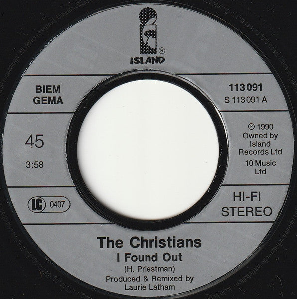 The Christians : I Found Out (7", Single)