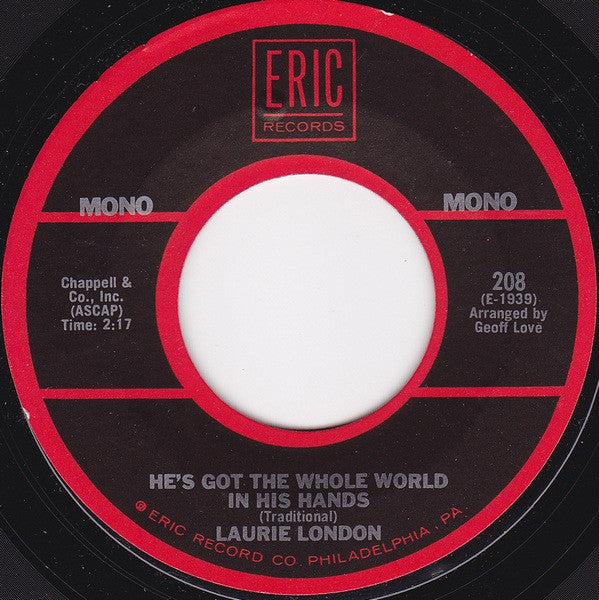 Laurie London : He's Got The Whole World In His Hands (7", Mono, RE)