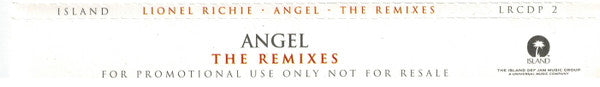 Lionel Richie : Angel (The Remixes) (CD, Maxi, Promo)
