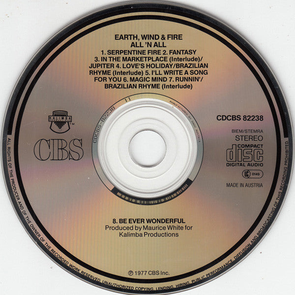 Earth, Wind & Fire : All 'N All (CD, Album, RE)