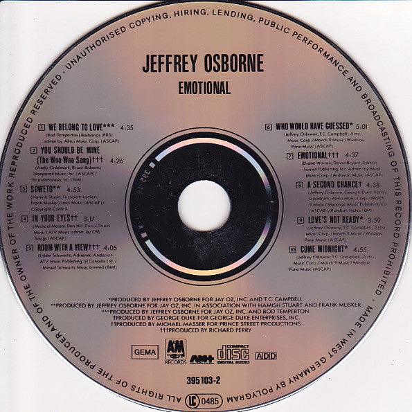 Jeffrey Osborne : Emotional (CD, Album)