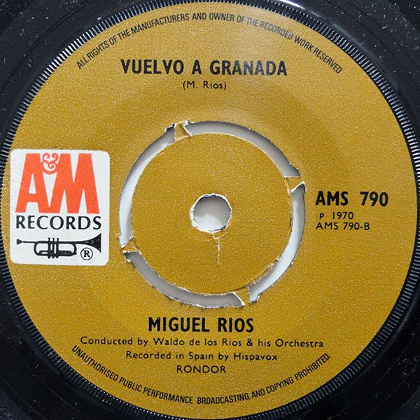Miguel Rios* : A Song Of Joy / Vuelvo A Granada (7")