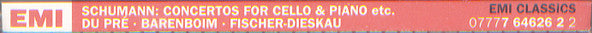 Robert Schumann, Jacqueline Du Pré, New Philharmonia Orchestra, Daniel Barenboim, London Philharmonic Orchestra, Dietrich Fischer-Dieskau : Cello Concerto / Piano Concerto (CD, Comp, RM)