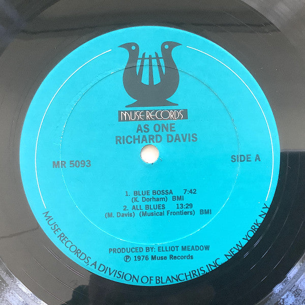 Richard Davis (2) : As One (LP, Album, Blu)