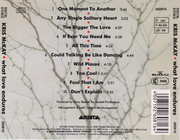 Kris McKay : What Love Endures (CD, Album)