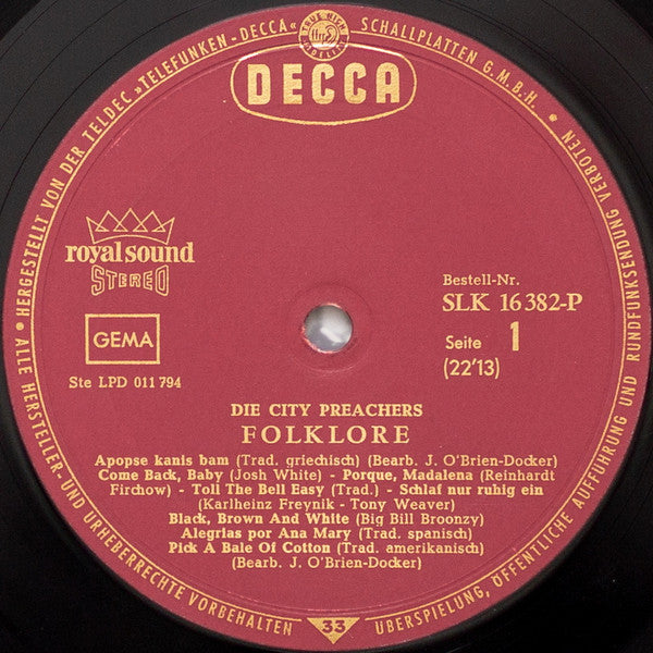 City Preachers : Folklore (LP, Album)