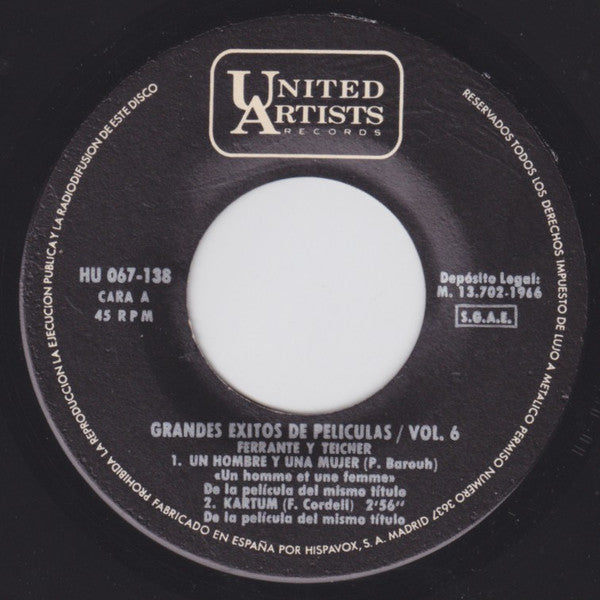 Ferrante & Teicher : Grandes Exitos De Peliculas Vol. 6 (7", EP)
