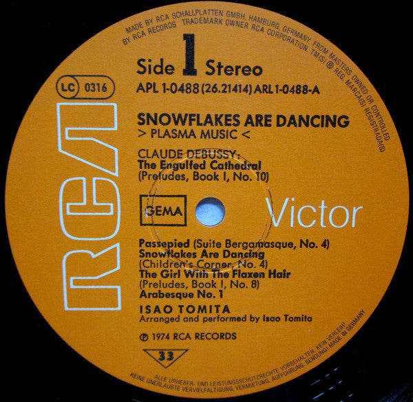 Tomita : Snowflakes Are Dancing (The Newest Sound Of Debussy) (LP, Album, RE)