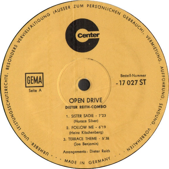 Dieter Reith : Open Drive (LP, Album)