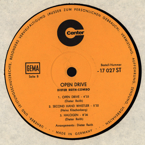 Dieter Reith : Open Drive (LP, Album)