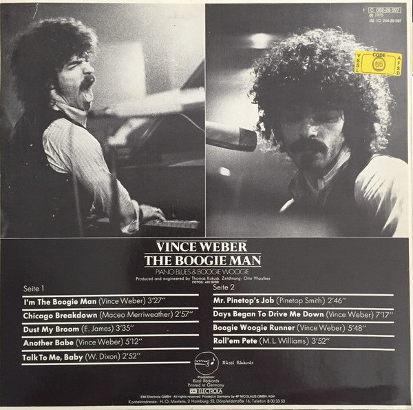 Vince Weber : The Boogie Man (Piano Blues & Boogie Woogie) (LP, Album)