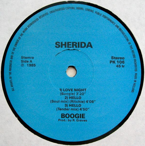 Boogie (11) : Sherida (12", Maxi)