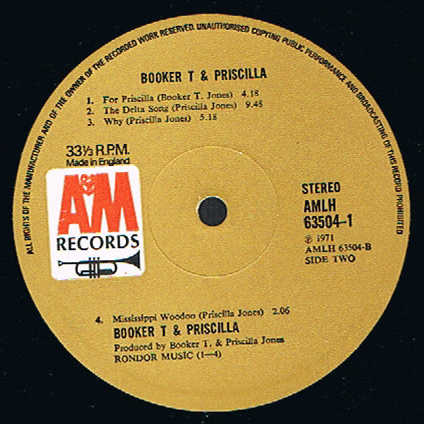 Booker T. Jones & Priscilla Jones : Booker T. & Priscilla (2xLP, Album, Gat)