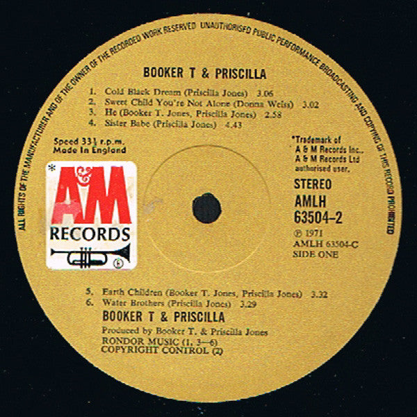Booker T. Jones & Priscilla Jones : Booker T. & Priscilla (2xLP, Album, Gat)
