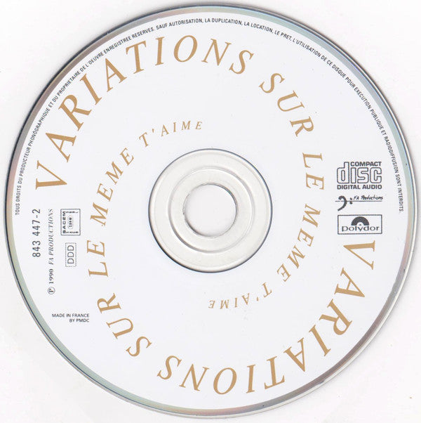 Vanessa Paradis : Variations Sur Le Même T'aime (CD, Album, RE, RM, RP, Dig)