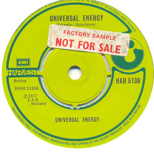 Universal Energy : Universal Energy (7", Single)