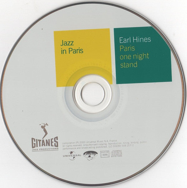 Earl Hines : Paris One Night Stand (CD, Album, RE, RM, Cin)