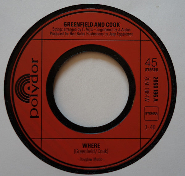 Greenfield & Cook : Where (7", Single)