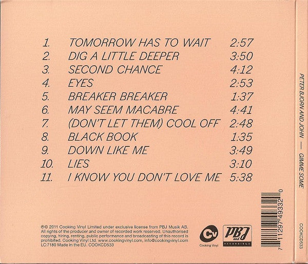 Peter Bjorn And John : Gimme Some (CD, Album, Dig)