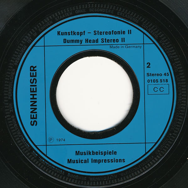 No Artist, Singkreis Willi Träder, Bourbon Skiffle Company : Kunstkopf-Stereofonie II / Dummy Head Stereo II (7")