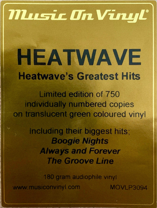 Heatwave : Heatwave's Greatest Hits (LP, Comp, Ltd, Num, RE, Gre)