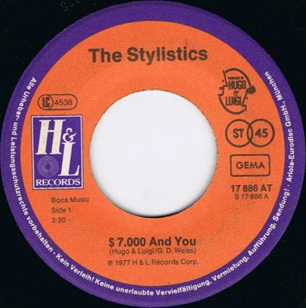 The Stylistics : $7000 And You (7", Single)