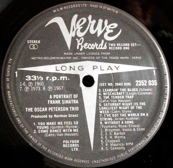 The Oscar Peterson Trio : A Portrait Of Frank Sinatra (2xLP, Comp)