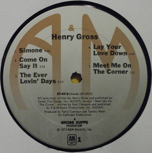 Henry Gross : Henry Gross (LP, Album)
