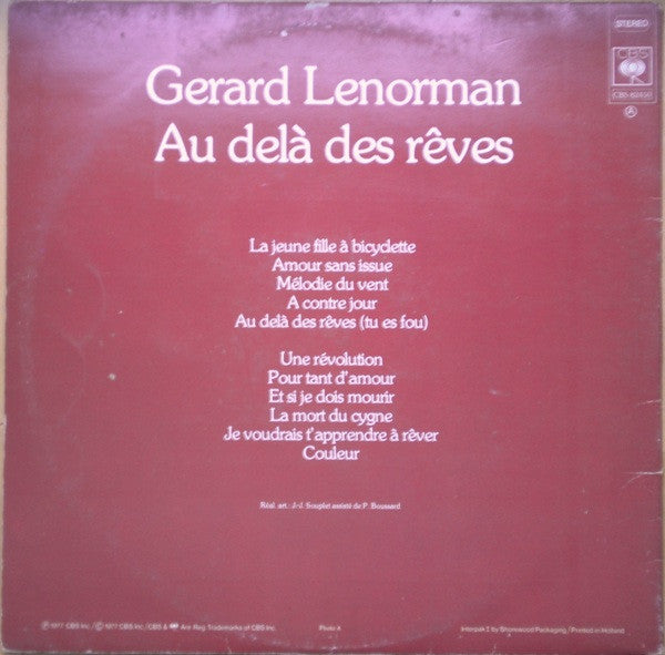 Gérard Lenorman : Au Delà Des Rêves (LP, Album)