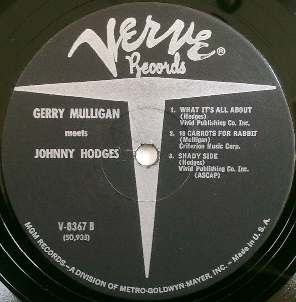 Gerry Mulligan & Johnny Hodges : Gerry Mulligan Meets Johnny Hodges (LP, Album, Mono, RE)