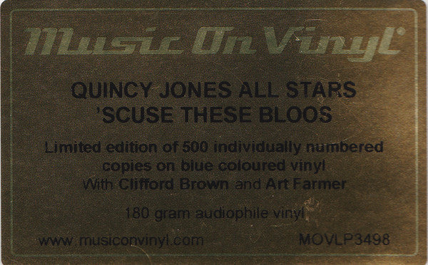 Quincy Jones And His Swedish-American All Stars With Clifford Brown And Art Farmer : 'Scuse These Bloos (LP, Comp, Ltd, Num, RE, Blu)