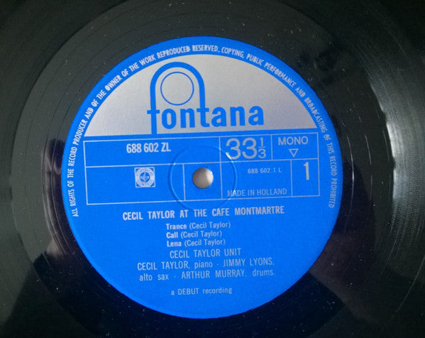 Cecil Taylor : At The Cafe Montmartre (LP, Album, Mono)