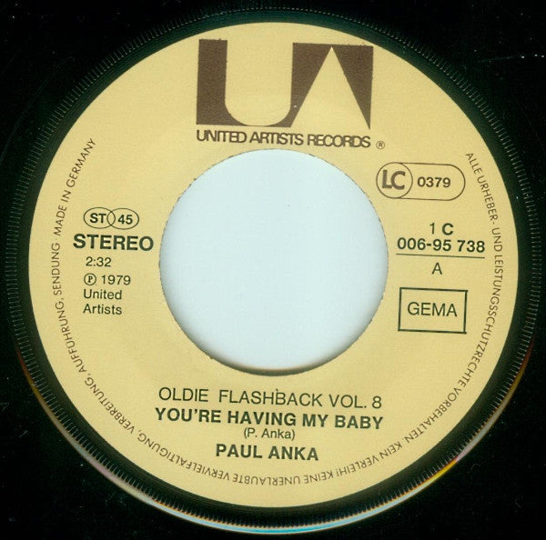 Paul Anka : You're Having My Baby / Papa (7", Single)