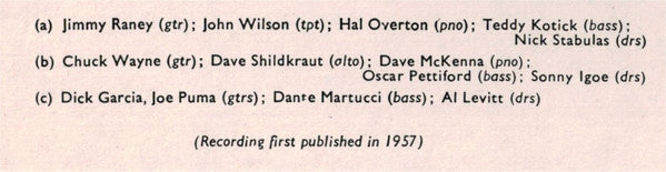 Jimmy Raney, Chuck Wayne, Joe Puma, Dick Garcia : The Fourmost Guitars (LP, Mono, RE)