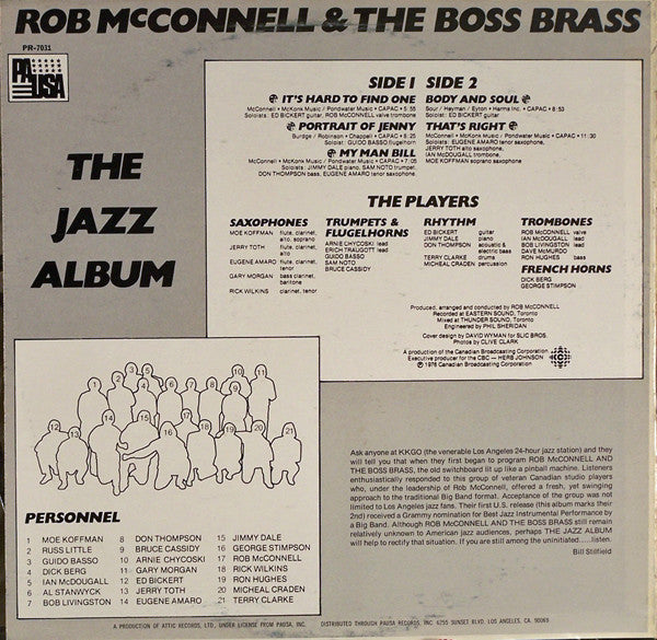 Rob McConnell & The Boss Brass : The Jazz Album (LP, Album)