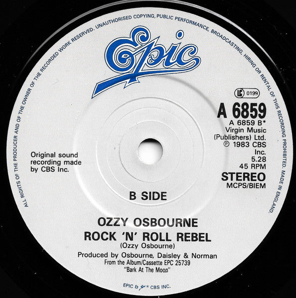 Ozzy Osbourne : Shot In The Dark (7", Single)