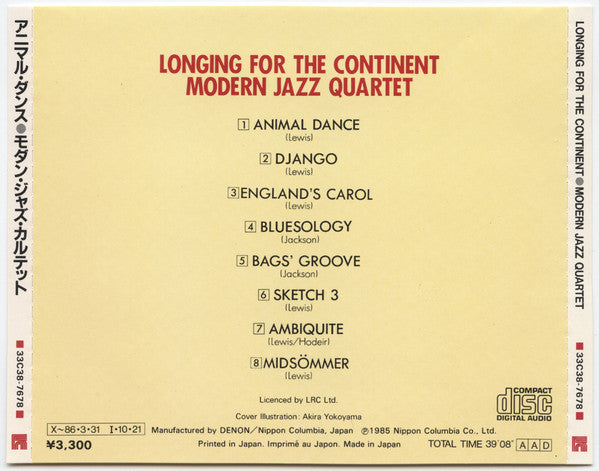 The Modern Jazz Quartet : Longing For The Continent (CD, Album)