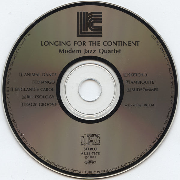 The Modern Jazz Quartet : Longing For The Continent (CD, Album)